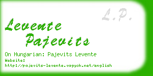 levente pajevits business card